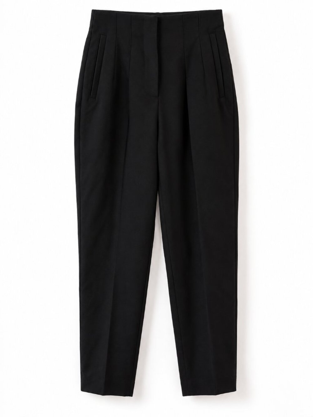 Zara Black High Waist Tailored Tapered Pants Trousers XS NWT